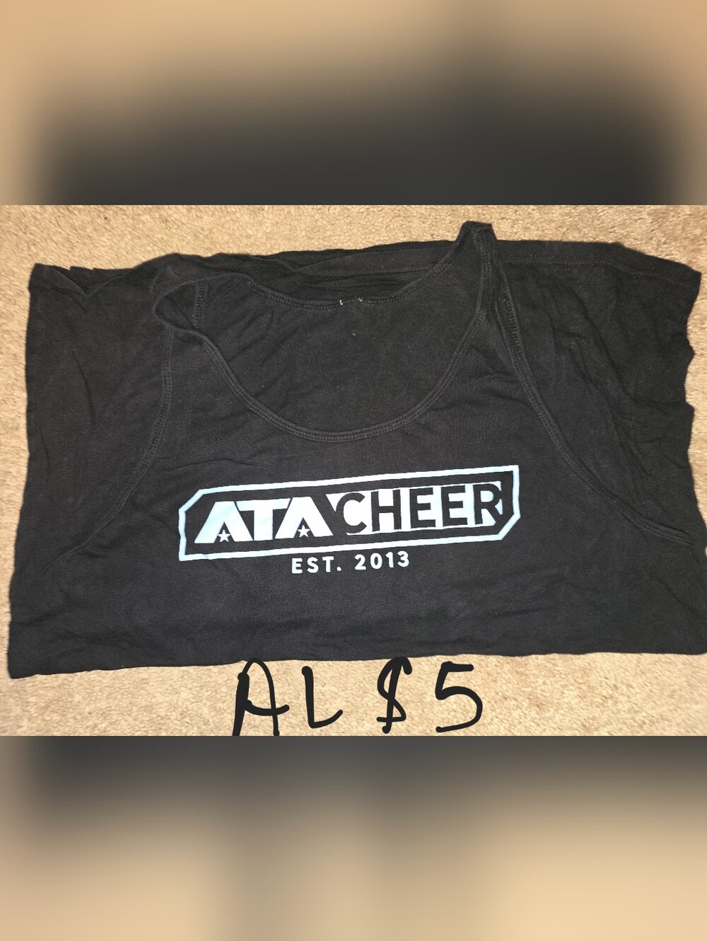 ATACHEER Black Logo Tank Top - Light Blue Print